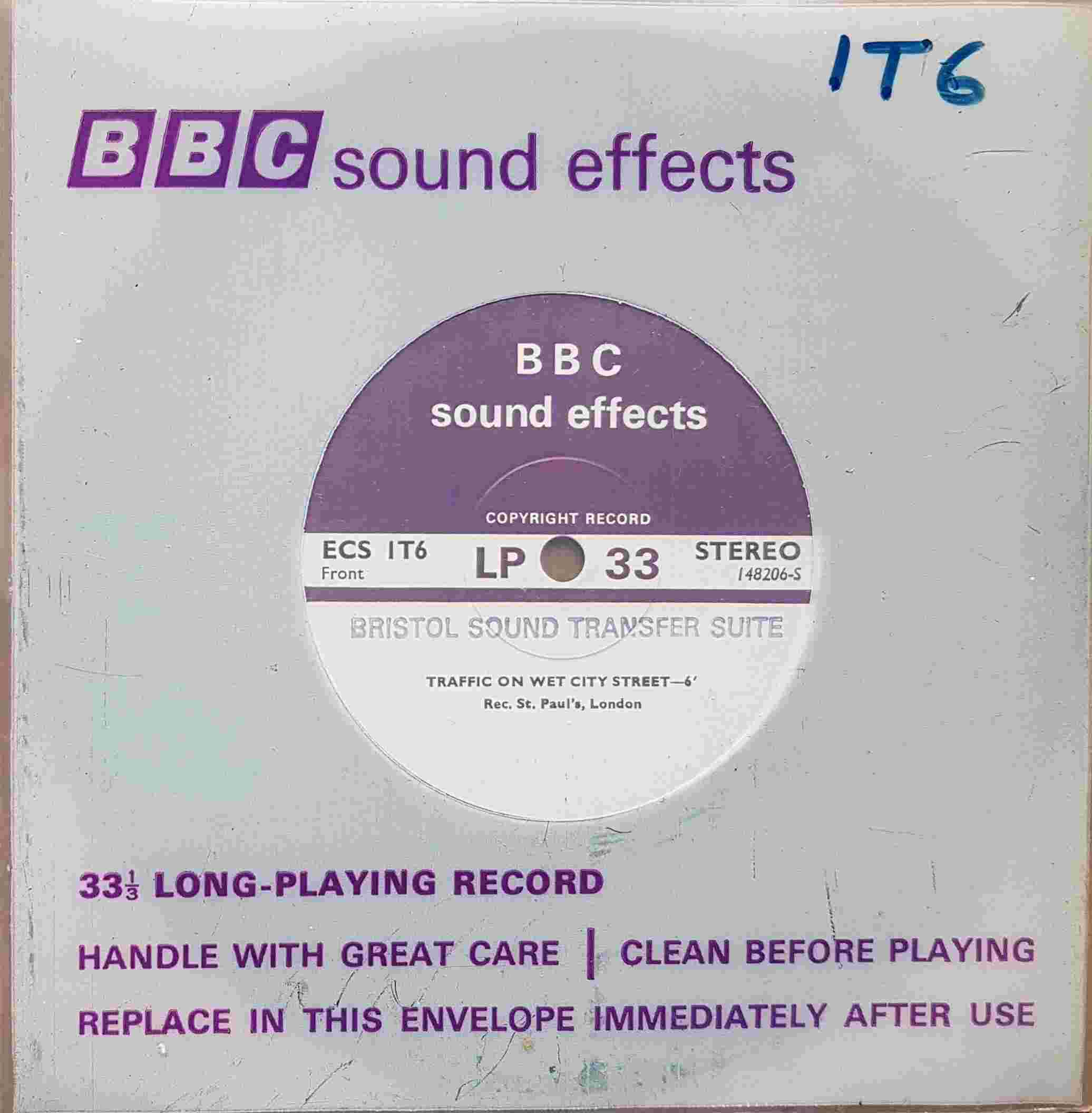 Picture of ECS 1T6 Traffic on wet city street by artist Not registered from the BBC records and Tapes library